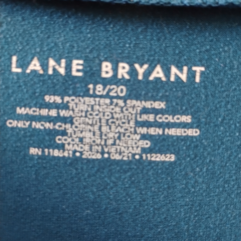 Lane Bryant Teal Crew Neck Side Ruched Long Sleeve Top Sz 18/20 - Picture 5 of 5